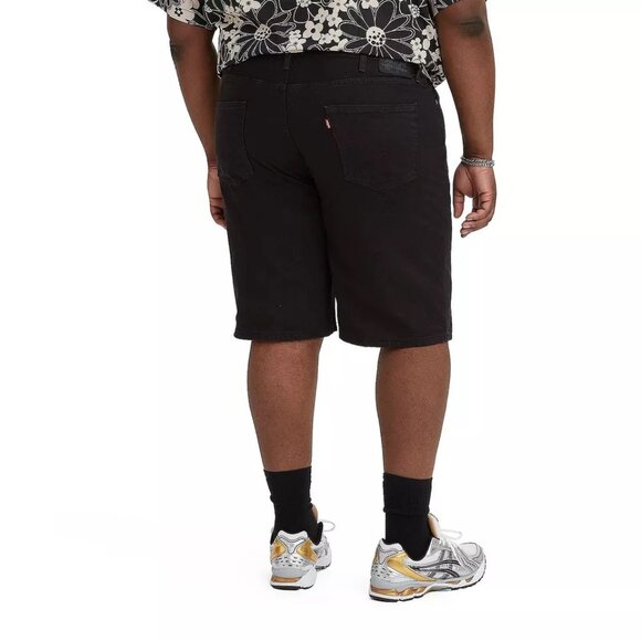 NEW- Big Size 50 Mens Levi's 469 Loose Fit Denim Jean Shorts Cotton Black - Picture 2 of 2